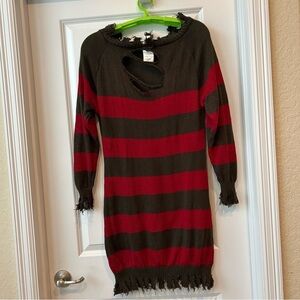 Rubie's Ms. Krueger Sweater Dress Sz OS  Costume Halloween Cosplay Distressed